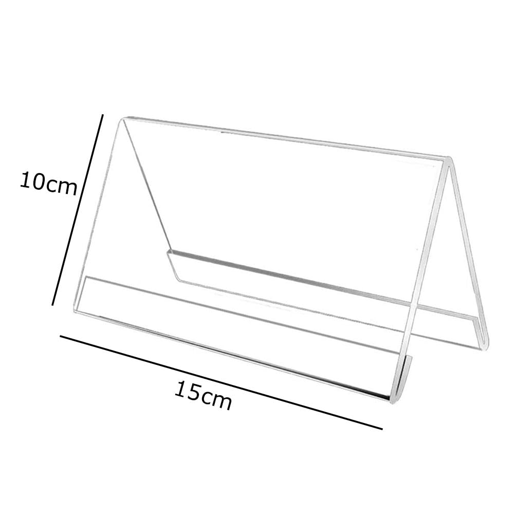 12 Pezzi 15 x 10 cm Espositori Acrilico Trasparente, Porta Cartellino del Prezzo Supporti a Forma di V per Visualizzare i Prezzi Porta Prezzi per Uffici, Negozi di Alimentari, Panetterie