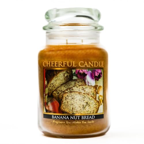 A Cheerful Giver — Banana Nut Bread - 24oz Large Scented Candle Jar with Lid - Cheerful Candle - 135 Hours of Burn Time, Christmas Gift for Women, Brown