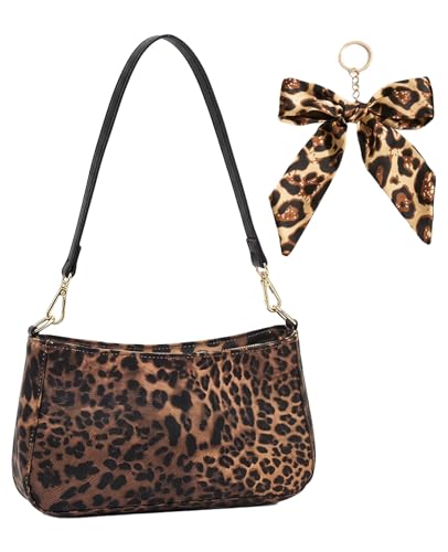 Bolso de hombro para mujer con diseño de leopardo y cadena desmontable miniatura 1