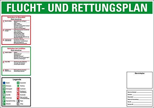 LEMAX® Flucht- und Rettungsplan Set,DIN ISO 23601,DIN EN ISO 7010,Kunststoff,594x420mm