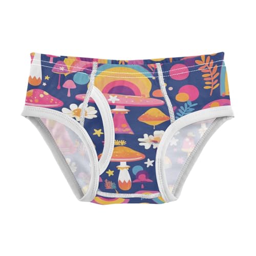 KLL Trippy Mushrooms Rainbow Little Boys Comfort Boxer Briefs Breathable Undies