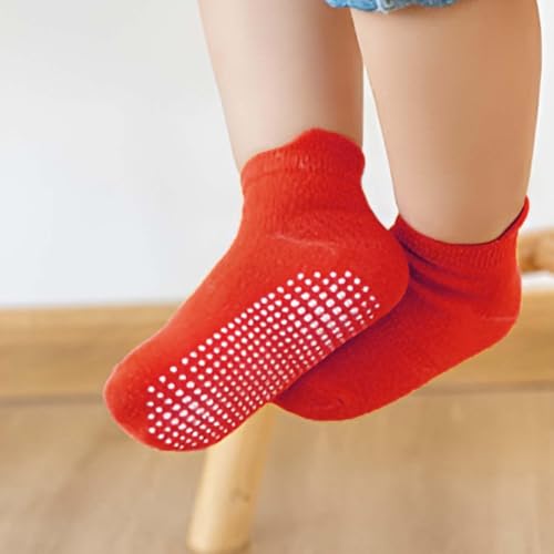 Image of MOMISY Baby Girl Boys children Non Slip Socks Toddlers Infant Warm Cotton Stretch Anti skid Socks-6 Pairs