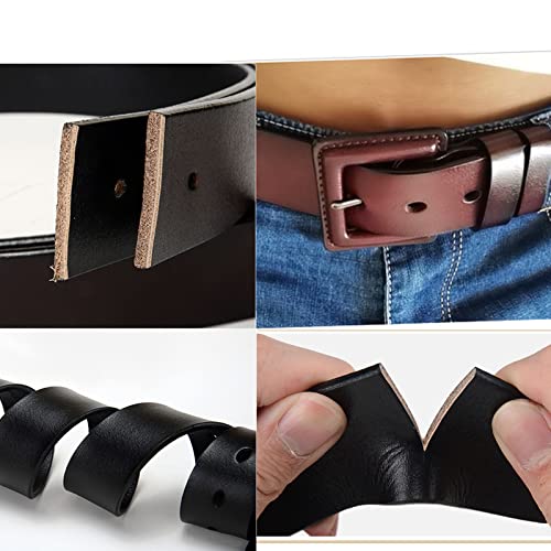 Metal Free Leather Hypoallergenic Belt,Men's Leather Movers & Mechanics No Scratch Work Belt,Black,115CM/45.3''3