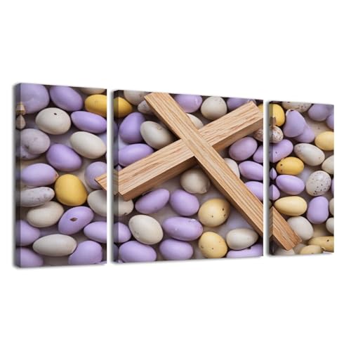 Weone Artwork 3 Panel Canvas Wall Art Chocolate Easter Eggs