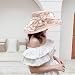 SRZYMJ Rosa Hochzeitshut Vintage 50er Jahre Damen Chic Capeline Kirche Elegant Fascinator Hut Sonnenhut mit Schleier Band aus Netzstoff Feder Blumen für Cocktail Braut Zeremonie Sonnenhut