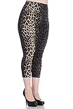 Pantalon legging capri leopardo Panthera animal print 5453 Hell Bunny (XS)