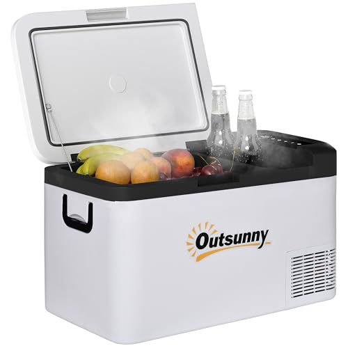 Outsunny 12V Car Refrigerator w/LED Light &...