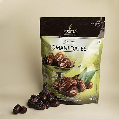 Image of Rostaa Cash & Carry Omani Dates (680g) | Premium Farm Fresh Omani Khajur | Naturally Sweet | Healthy & Nutritious Snack | Rich in Fiber, Vitamins & Minerals | Gluten Free, Non-GMO & Vegan