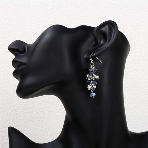 Sparkly Crystal Beads Dangle Earrings for Women Cute Handmade Boho Cluster Drop Earrings4