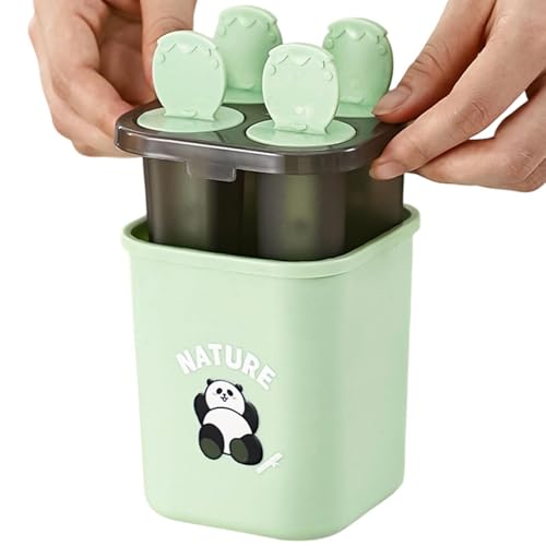 Moldes de helado, máquina de postres helados de 4 cavidades, molde casero para polos de hielo, para niños, padres, fiestas de verano, citas, juegos, camping, vacaciones, jugos, mermeladas de leche