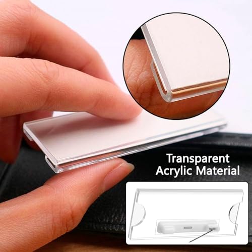 Image of Shuban 10Pcs Name Badges with Pins for School Work Name Badge Holder for Clothes Clear Acrylic Sign Display Holder DIY Blank Id Holders Printable Name Label for Work Business Classroom