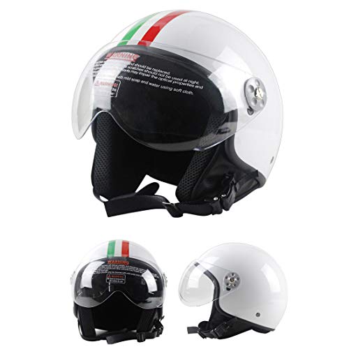 Woljay Motorcycle Vintage Half Helmets Motorcycle Biker Cruiser Scooter Touring Helmet (White, M) #TOP2