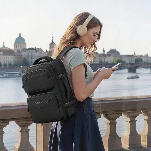 Image of Taygeer Mochila De Viaje Para Hombre, TSA Travel Laptop Backpack for Men | Carry on Bag, Fits 15.6 Inch Laptop, Shoe Pouch, Water Bottle Pocket, Travel Gift for Men Business Work Black