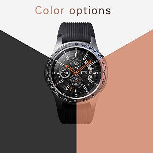 [2 Pack]JZK Samsung Galaxy watch 46mm/Gear S3 Frontier & Classic Bezel Ring Styling,Adhesive Cover Anti Scratch & Collision Protector Bezel Loop+Protector Case for Galaxy Watch 46mm Watch Accessories - Thumbnail 6