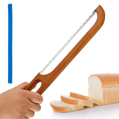 HSHGZSR Bread Bow Cutter Bread Bow Cutter Bread Slicer Serrated Bagel Cutter Hangable Bread Cutter Slicer Sourdough Cutter Bow Bread Knife with Saw Blade Protector Sourdough Bread Knife Slicer