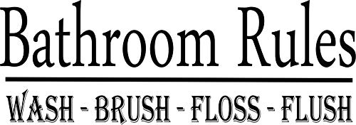 Peel & Stick Wall Decal Sticker : Bathroom Rules Wash