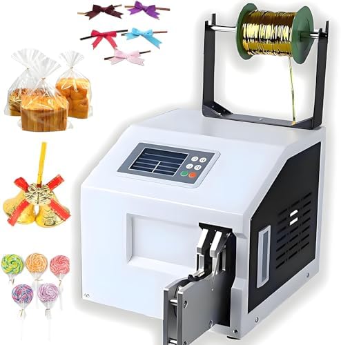 Automatic Twist Tie Machine with 5 Rolls of Wire | Versatile Food and Cable Tying Solution for 0.19-1.18in Width | Perfect for Gardening, Crafts, and Home Use