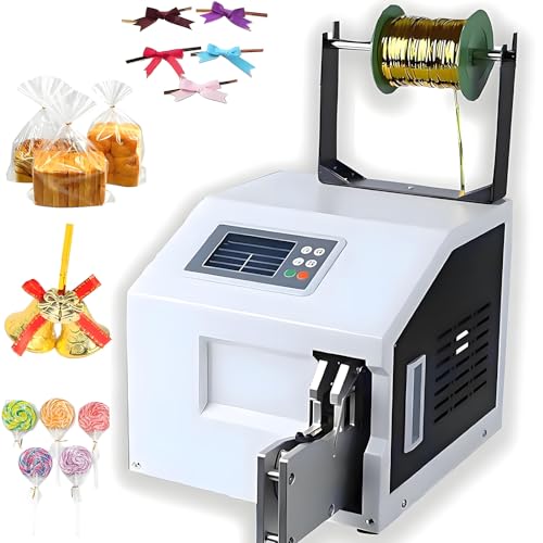 Automatic Twist Tie Machine with 5 Rolls of Wire | Versatile Food and Cable Tying Solution for 0.19-1.18in Width | Perfect for Gardening, Crafts, and Home Use