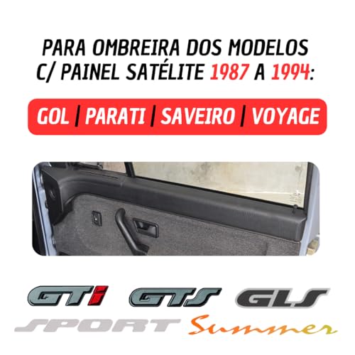 Kit Reparo da Presilha Ombreira Gol Parati Saveiro Voyage GL GLS GTS GTi 87 a 94 Preto