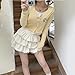 RILGOU Harajuku Gothic Lolita Kawaii Fashion Casual Style Elastic Waisted Soft Vintage Lace Trim Layered Tiered Skirt L Off-White