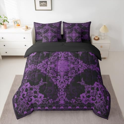 Genérico Flores Edredon Cama 180, Retro Juego de Cama de Microfibra, 1 Nordico 260x240 y 2 Fundas, Ligero y Suave, 4 Estaciones X366
