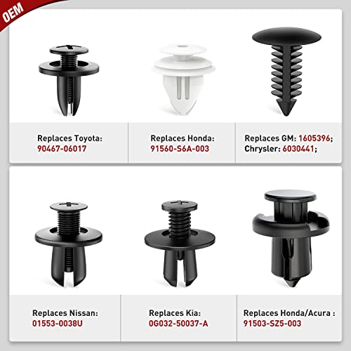 Image of Nilight 120PCS Car Retainer Clips Fastener Remover 6mm 7.6mm 8mm 8.8mm10mm Expansion Screws Replacement Kit Bumper Push Rivet Clips for GM Ford Honda Chrysler 1 PC Fastener Remover