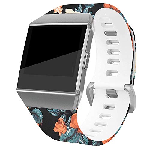 CharmingElf Bandas para Fitbit Ionic, correa de repuesto de silicona para mujeres y hombres, accesorios magnéticos pequeños y grandes para reloj inteligente Ionic (A002 rosa roja, 6.78.1 pulgadas