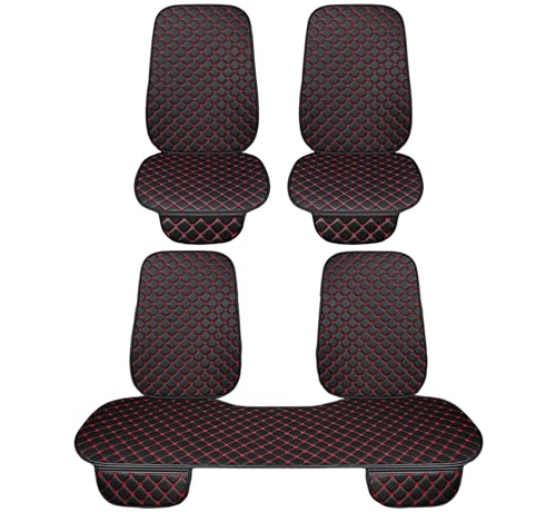 Auto Accessori Lupex Fundas de Asiento de 3 Piezas universales para Coche | Protección para Asiento 2 Delantero y 1 Trasero | Protector Comfort para el Interior del automóvil (PVC, Negro y Rojo, 7