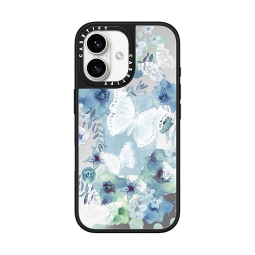 CASETiFY ~[ MagSafeΉ iPhone 16 P[X [ː / 1.5m̗NA (MILKi1{) / CX[dMagsafeΉ] - MY BLUE BUTTERFLY GARDEN - Vo[