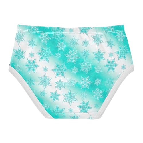 Joisal Winter Turquoise White Snowflakes Cute Panties Girl Girls Underwear Toddler Cotton Fancy Kids Briefs Undies 2t2