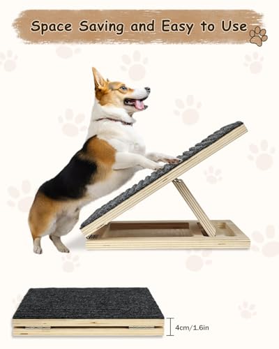 2 Pack Foldable Wooden Dog Ramp for Stairs without Installation Non-Slip Dog Stairs for Small or Medium Dogs and Cats Step and Stair for Injured and Older Pets - Image 4