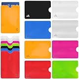 16 PCS RFID Blocking Sleeves, 3.58x 2.44 In Aluminum Foil credit card protectors Anti-Theft Credit Card Holder, Easy to Recognize, for Protect Credit Cards Wallet,ID Cards(Colorful)