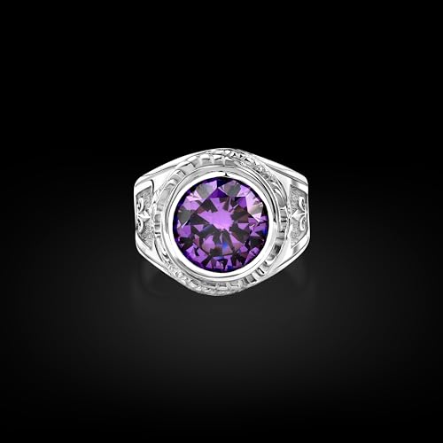Bague améthyste homme argent sterling robuste qui ne noircit pas - 4