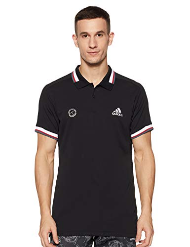 Image of adidas Men's Striped Regular Fit Polo Shirt