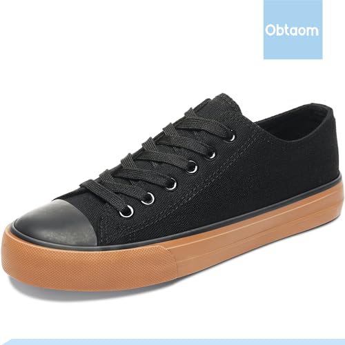 Image of Obtaom Unisex Canvas Shoes Low Top Fashion Sneakers Slip on Walking Shoe