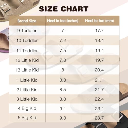 Image of FITORY Boys Slide Sandals, Cork Slipper with Adjustable Straps for Toddler Black Size 10