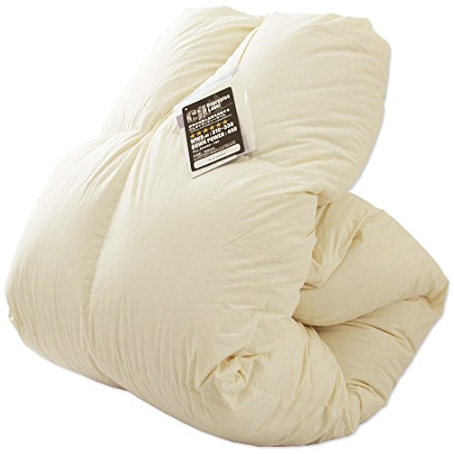 タンスのゲン 羽毛布団 ダブル【女神の羽毛 ポーランド産 ホワイトマザーグース95%】増量1.7kg 日本製 洗える 掛け布団 二層キルト 超長綿 60サテン 7年保証 CILブラックラベル 10119046(77579)