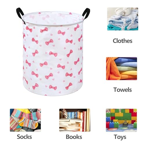 Image of 19.7 inch Round Kids Laundry Basket Gift Basket Storage Laundry Hamper Laundry Basket Baby Toys Nursery Bin with Handles,Storage Basket for Kids Room Bedroom Decor