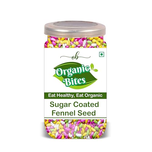 ORGANIC BITES Sugar Coated Fennel Seed 300 Gram Airtight Container