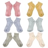 Abaodam Calcetines Finos de Algodón para Mujer Botín, Paquete de 6 Pares Multicolor
