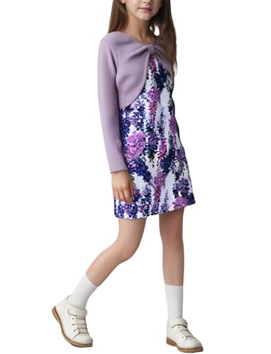 PATPAT Mädchen Kleid und Strickjacke Set - Prinzessin Kleid & Langarm...