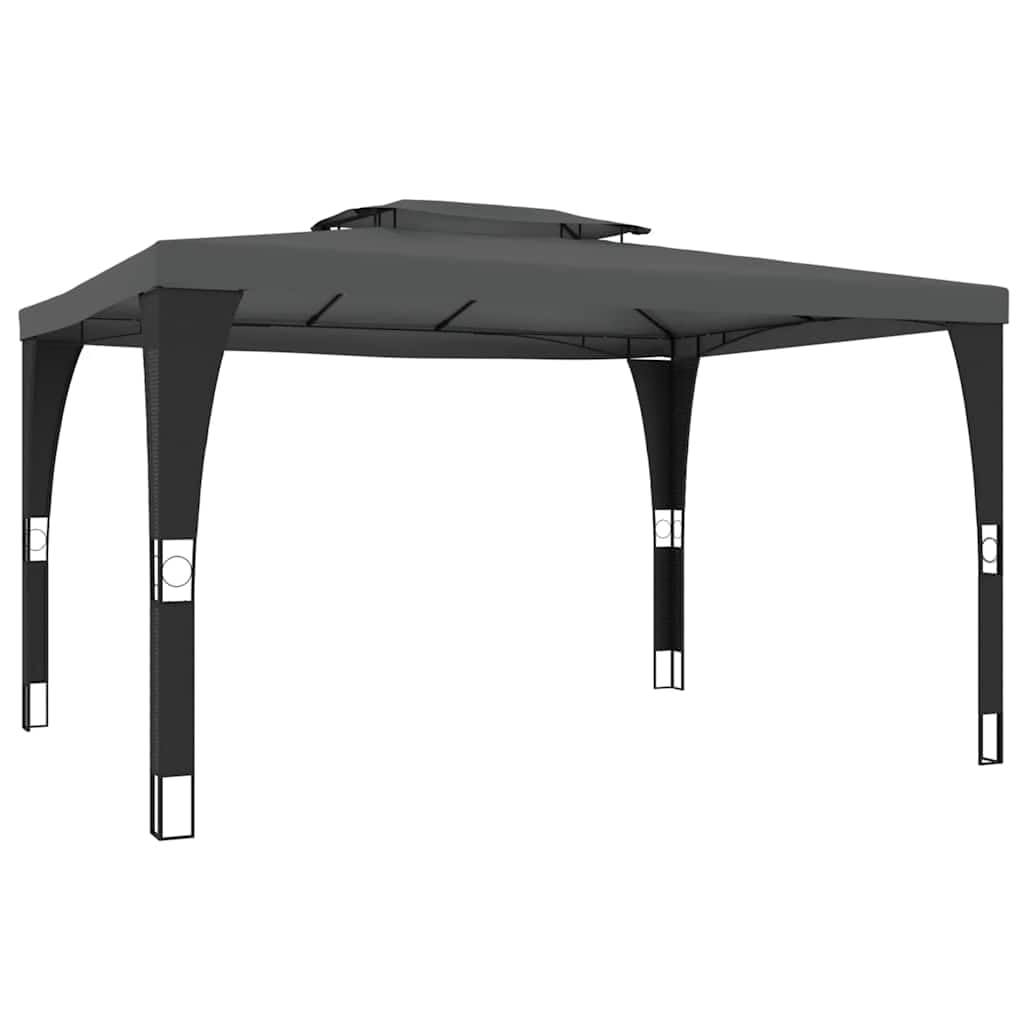 Tonnelle avec double toit 4 x 3 m Tente de jardin anthracite en