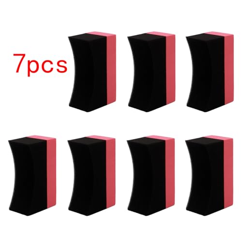 Image of 7pcs Red Tire Shine Applicator Sponges, Durable Foam Tire Applicator Pads, Reusable Tire Sponges, for Car Glass, Painted Steel & Porcelain