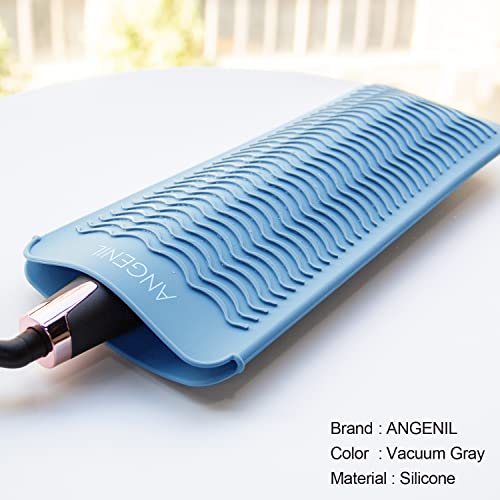 Image of ANGENIL Heat-Resistant Silicone Mat Bag, Cover for Curling Iron, Wave Iron, Straightener, Curler, Hot Air Brush, Blow Dryer Brush, Hair Straightener, Hair Curler
