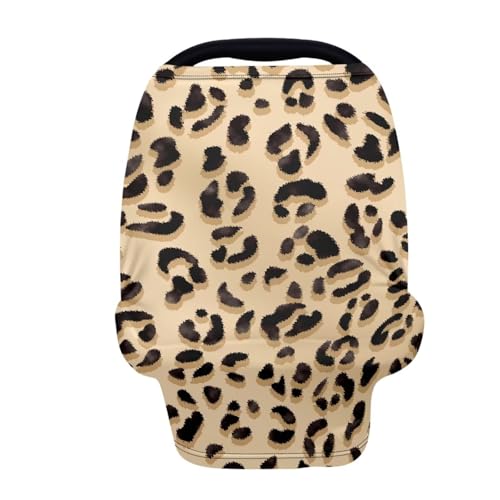 Image of Forchrinse Cheetah Nursing Cover for Babies Breastfeeding Scarf Soft Car Seat Cover Infant Carseat Canopy Multi-Use Cover for Mom