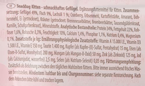 MjAMjAM - Premium Snack für Kitten - Snackbag - Kitten schmackhaftes Geflügel, 1er Pack (1 x 125 g), naturbelassen ganz ohne synthetische Konservierungsstoffe