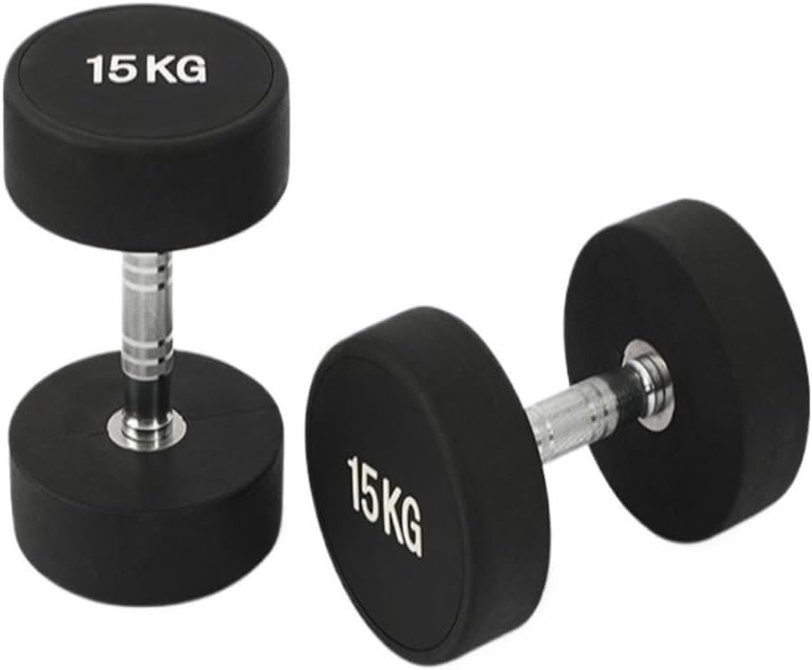 Rubber-Coated Fixed Dumbbells for Men, Ergonomic Carbon Steel, TPE Polymer Coating, Gym & Home Use Dumbbell Set (Pair), 5kg – 60kg