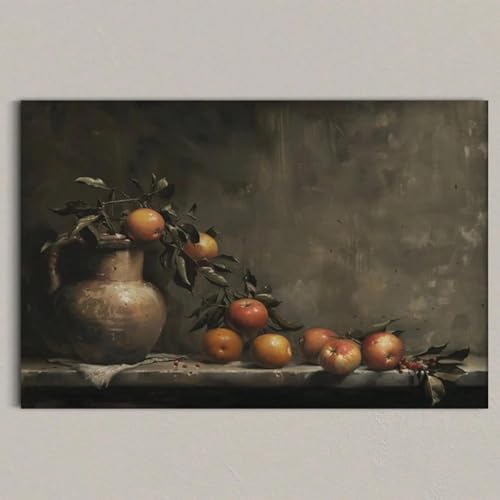Peinture murale oranges et feuilles pour une ambiance de chambre cocooning