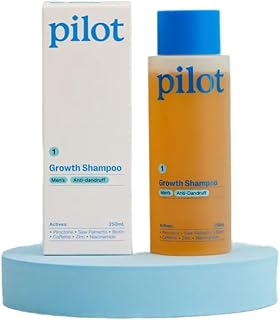 Pilot Growth Shampoo 250ml | Hair Growth Anti-Dandruff Shampoo for Men, Thickening & Strengthening, Minimise Breakage & Da...