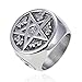 Banemi Zierlicher Ring, Herrenring Edelstahl Silber Stern Verlobungsringe Valentinstagsgeschenk Größe 65 (20.7)